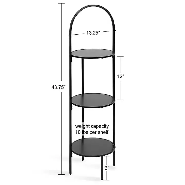 Planters-Kirklands Home Arched 3-Tier Plant Stand Black