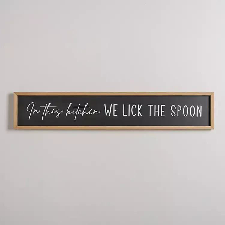 Wall Quotes & Signs-Kirklands Home We Lick the Spoon Wall Plaque Black