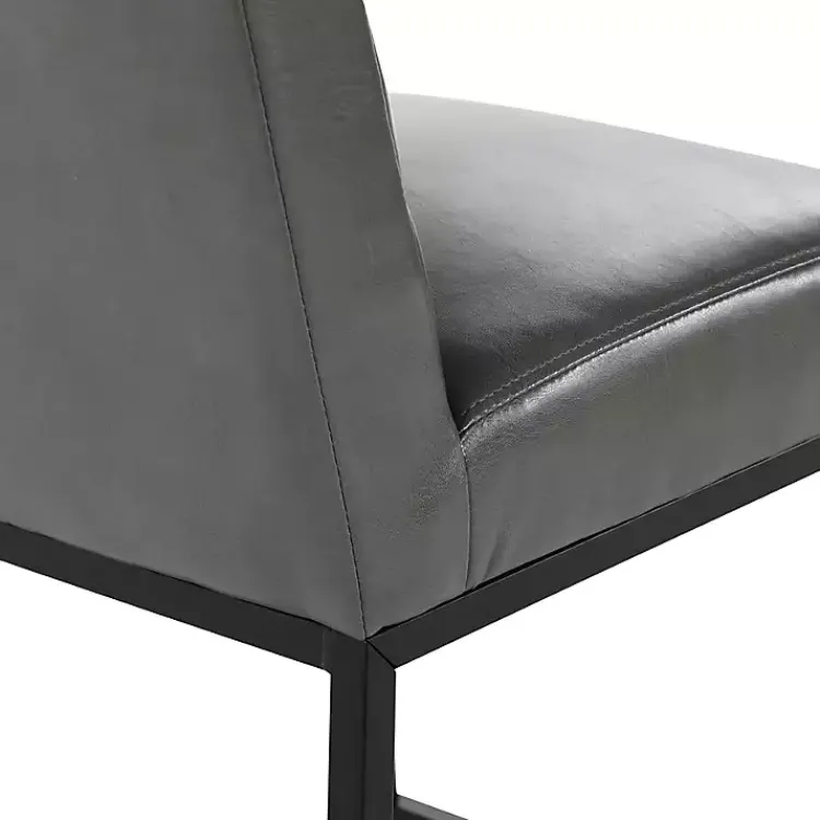 Bar Stools & Counter Height Stools-Kirklands Home Faux Leather Armless Counter Stool Gray