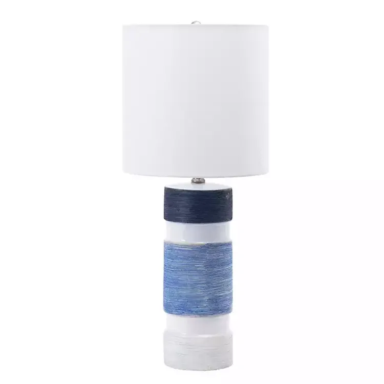Table Lamps-Kirklands Home and Blue Large Stripe Table Lamp White