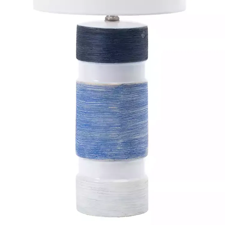 Table Lamps-Kirklands Home and Blue Large Stripe Table Lamp White
