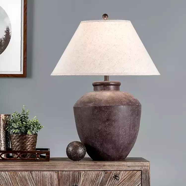 Table Lamps-Kirklands Home Bronze Urn Resin Table Lamp Ivory