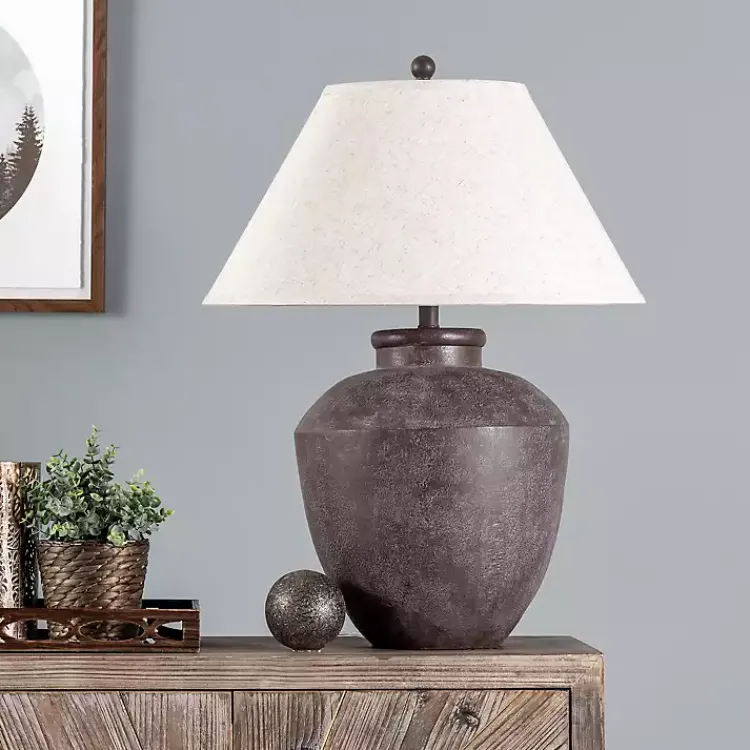 Table Lamps-Kirklands Home Bronze Urn Resin Table Lamp Ivory