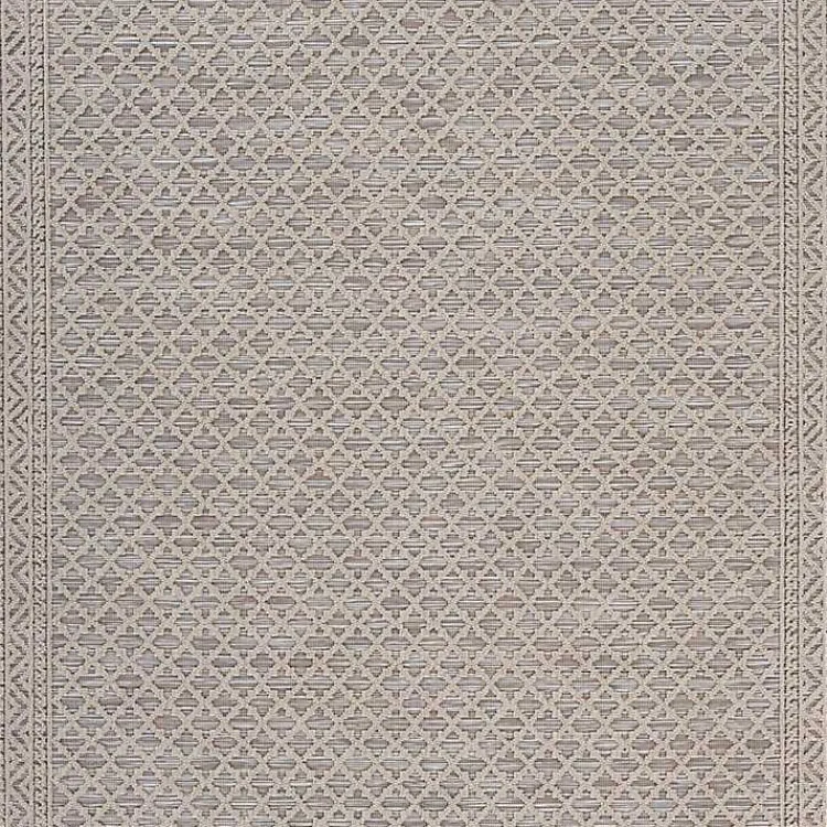 Outdoor Rugs-Kirklands Home Neutral Bordered Lattice Outdoor Area Rug, 5x7 Gray