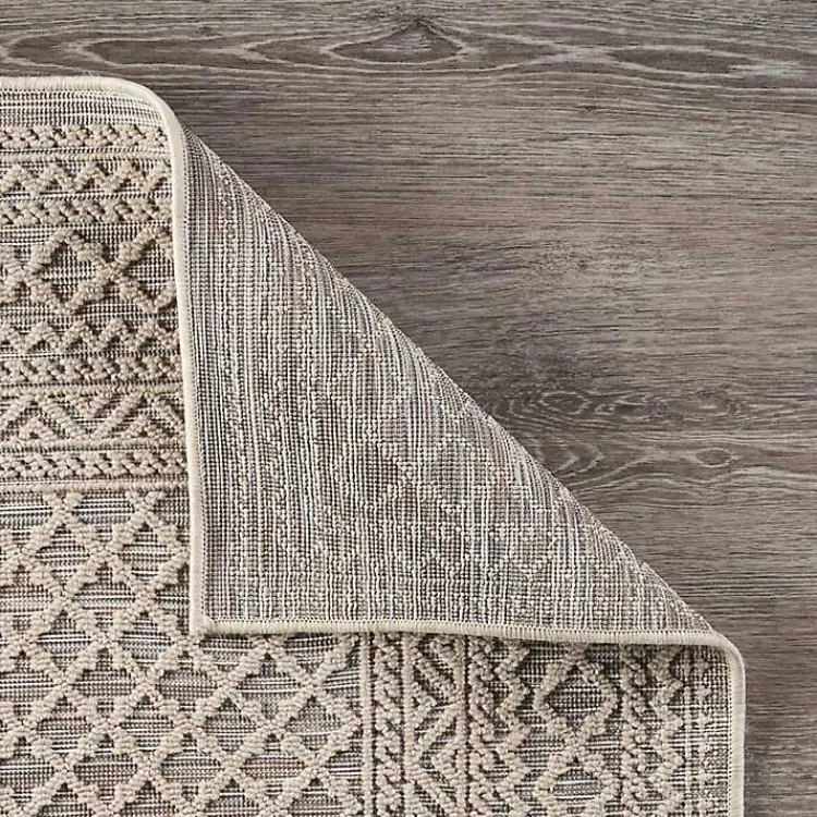 Outdoor Rugs-Kirklands Home Neutral Bordered Lattice Outdoor Area Rug, 5x7 Gray