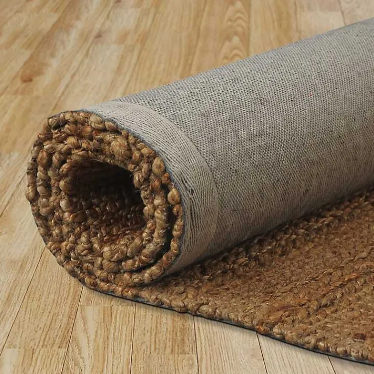 Area Rugs-Kirklands Home Natural Braided Jute Area Rug, 5x7 Brown