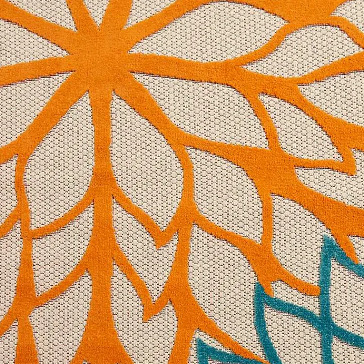 Outdoor Rugs-Kirklands Home Bright Red Floral Burst Outdoor Area Rug, 6x9