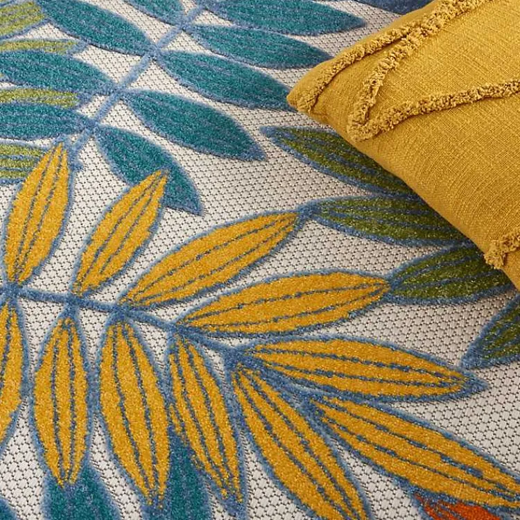 Outdoor Rugs-Kirklands Home color Botanical Outdoor Area Rug, 6x9 Multi