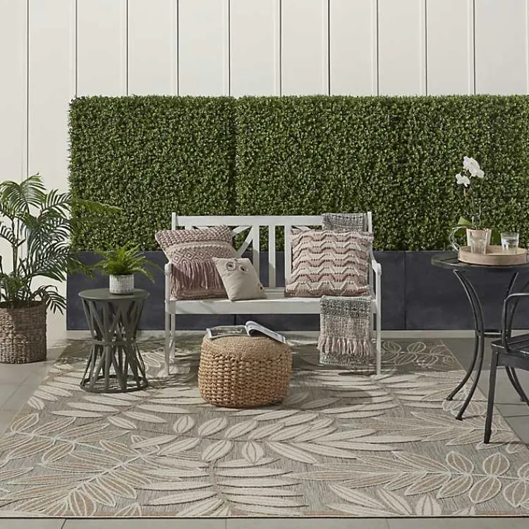 Outdoor Rugs-Kirklands Home Natural Botanical Outdoor Area Rug, 6x9