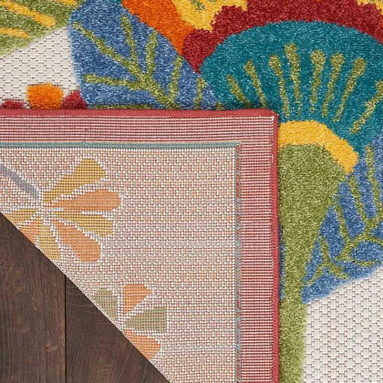 Outdoor Rugs-Kirklands Home Whimsical Flowers Outdoor Area Rug, 6x9 Multi