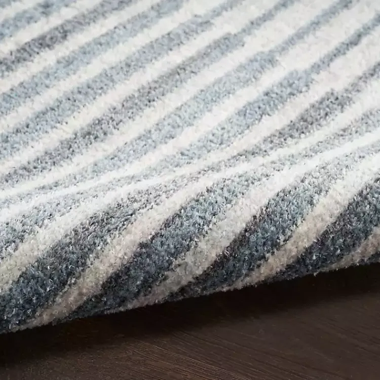 Area Rugs-Kirklands Home Blue and Ivory Half Moon Washable Area Rug, 5x7