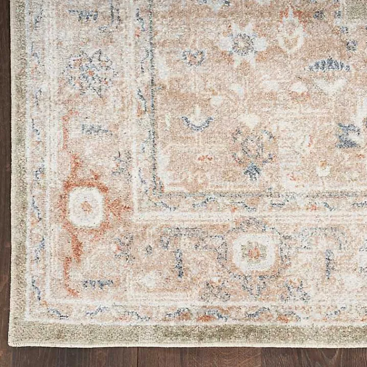 Area Rugs-Kirklands Home Sage Distressed Medallion Washable Area Rug, 5x7