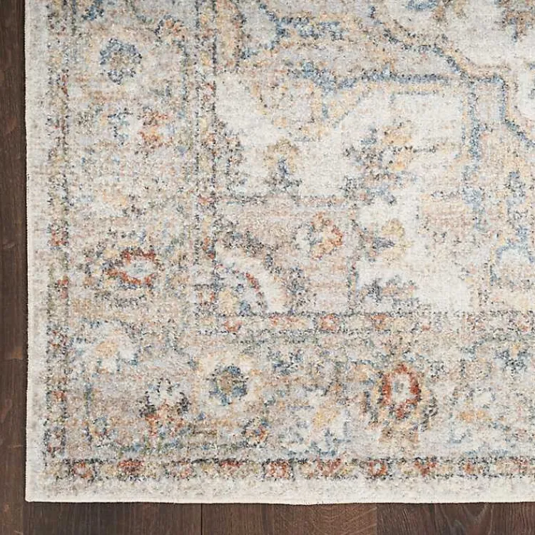 Area Rugs-Kirklands Home Pastel Medallion Washable Area Rug, 5x7 Gray