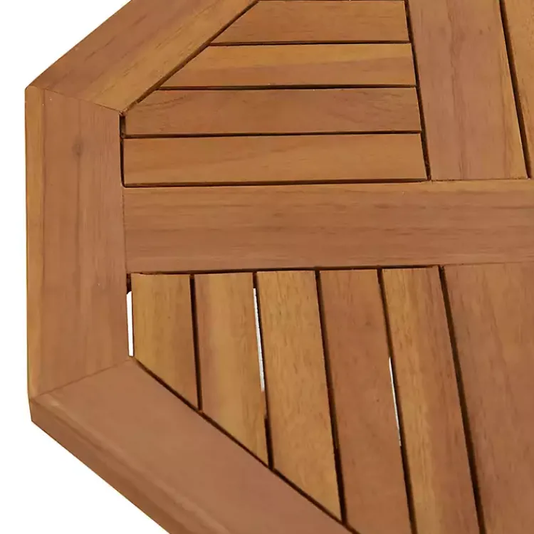Outdoor Tables-Kirklands Home Octagonal Wood Slatted Outdoor Accent Table Brown