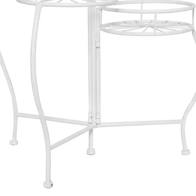 Planters-Kirklands Home Metal Starburst 3-Tier Plant Stand White