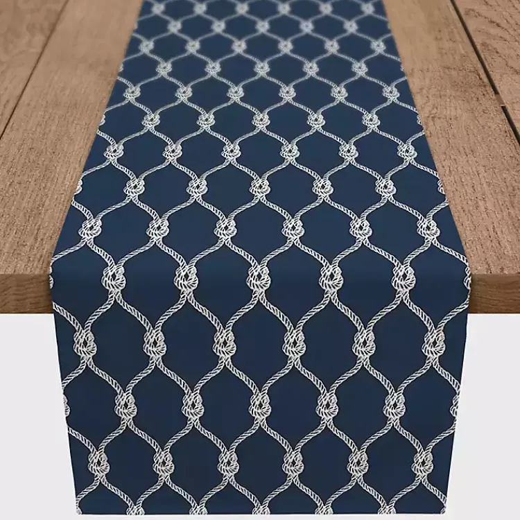 Table Linens-Kirklands Home Navy Nautical Knots Table Runner, 72 in. Blue