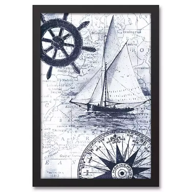 Canvas Art-Kirklands Home Navy Nautical Framed Canvas Art Print