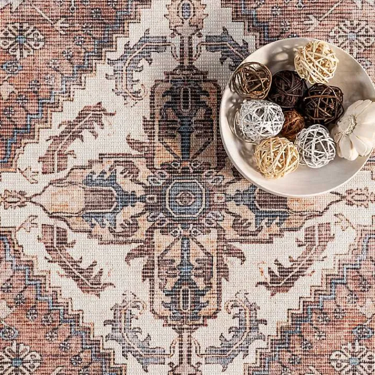 Area Rugs-Kirklands Home Persian Medallion Washable Area Rug, 3x5 Red