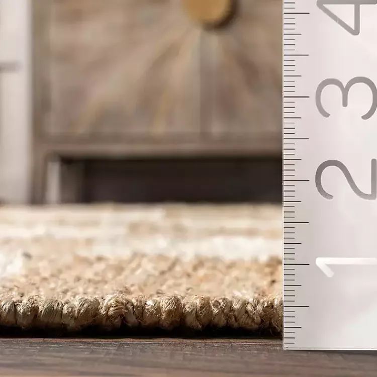 Area Rugs-Kirklands Home Jute Tan Checkered Area Rug, 5x8