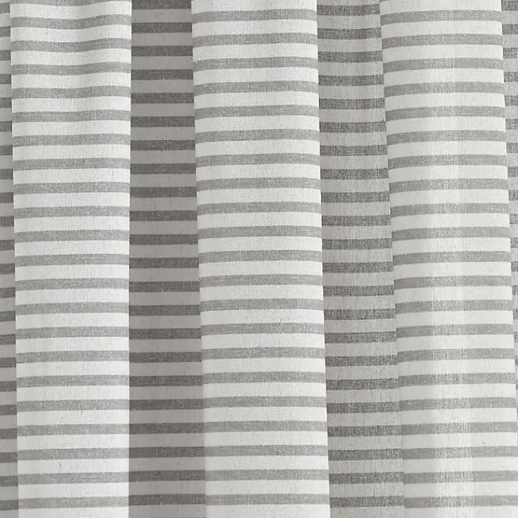 Curtains & Drapes-Kirklands Home Gray Striped Tassel Curtain Panel Set, 84 in.