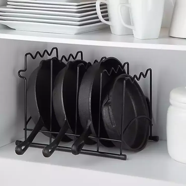 Kitchen Storage-Kirklands Home Metal Cookware Rack Black