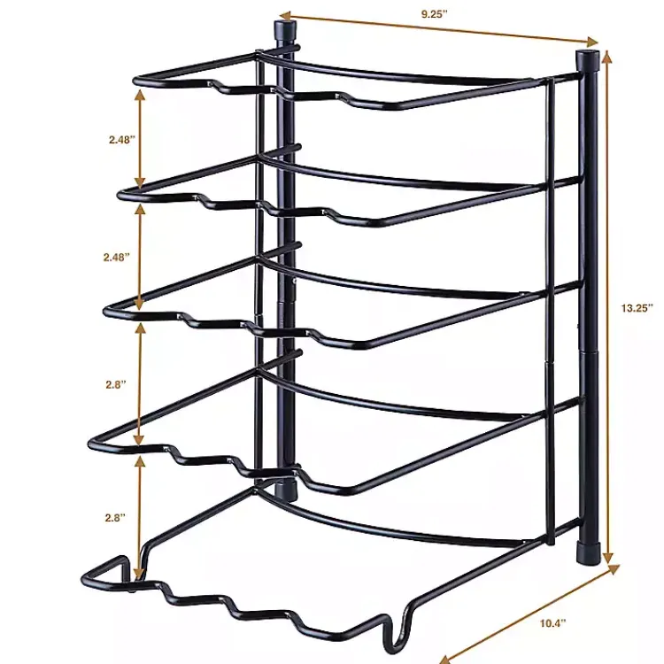Kitchen Storage-Kirklands Home Metal Cookware Rack Black
