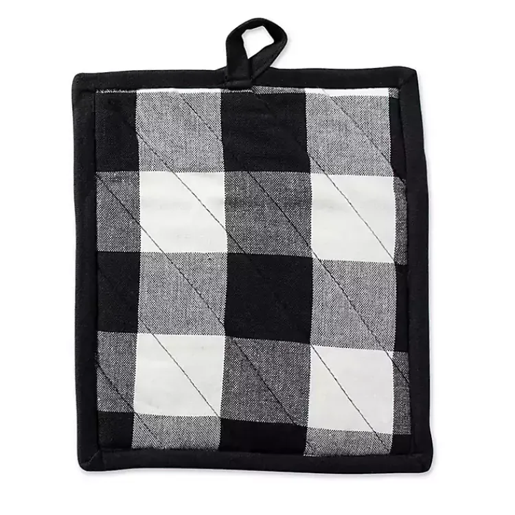Kitchen Accessories-Kirklands Home Black Buffalo Check 3-pc. Potholder & Towel Set