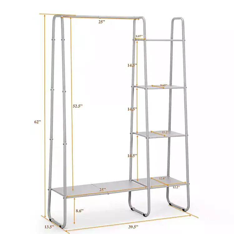 Armoires-Kirklands Home Metal 4-Tier Shelf Clothing Rack White