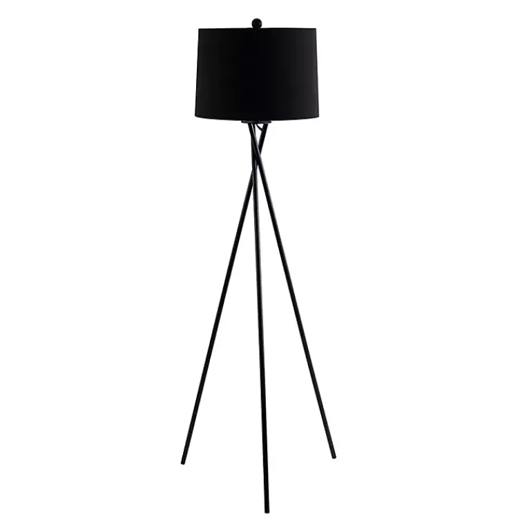 Floor Lamps-Kirklands Home Metal Tripod Twist Floor Lamp Black
