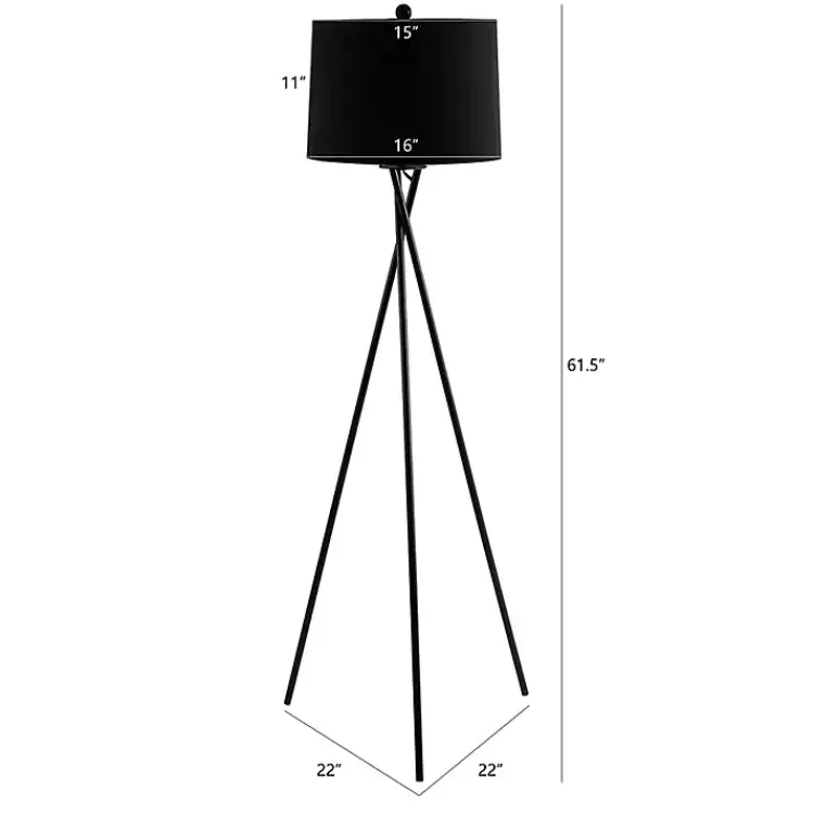Floor Lamps-Kirklands Home Metal Tripod Twist Floor Lamp Black