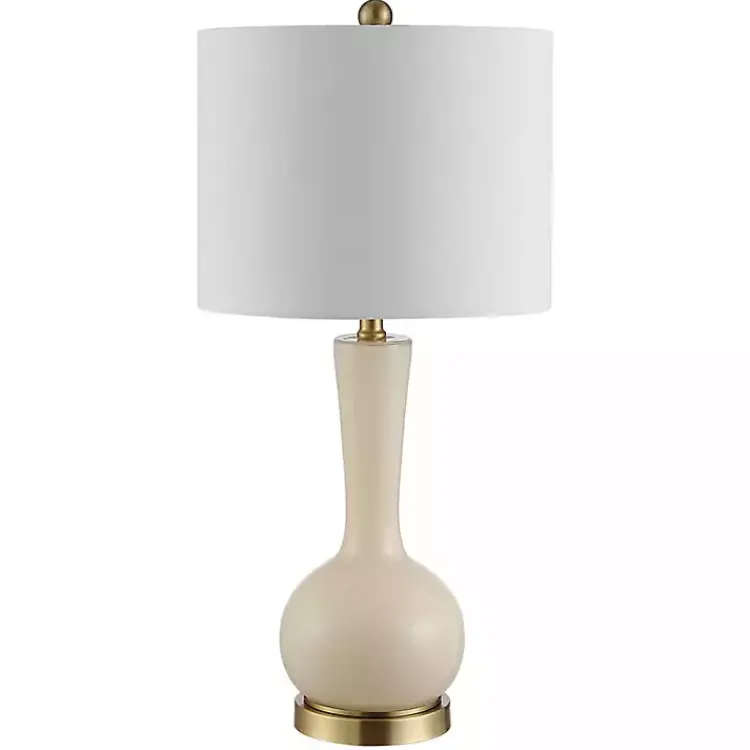 Table Lamps-Kirklands Home Glazed Glass Teardrop Table Lamp Ivory