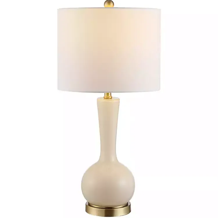 Table Lamps-Kirklands Home Glazed Glass Teardrop Table Lamp Ivory