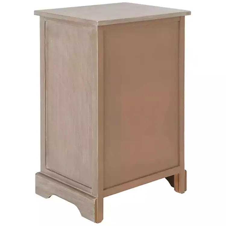 Accent & End Tables-Kirklands Home Whitewashed Brown Wood Side Table with Baskets