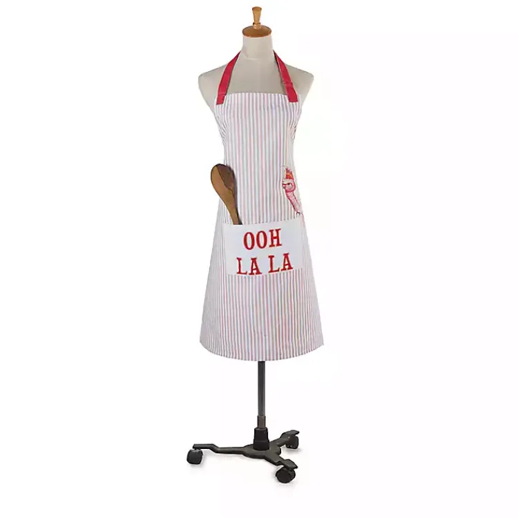Kitchen Accessories-Kirklands Home Ooh La La Apron RedWhite