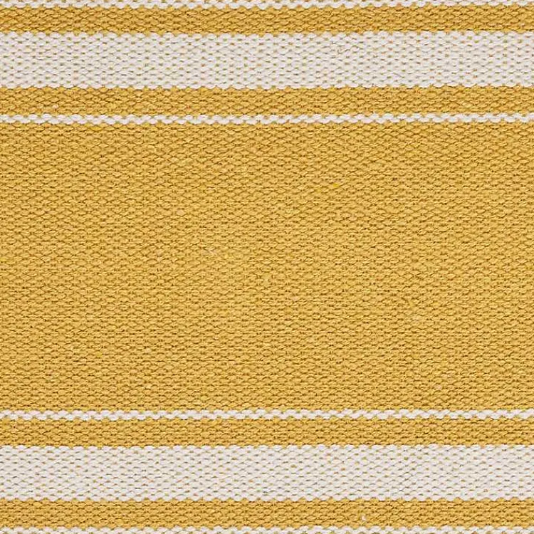 Table Linens-Kirklands Home Striped Fringe Placemats, Set of 4 Yellow