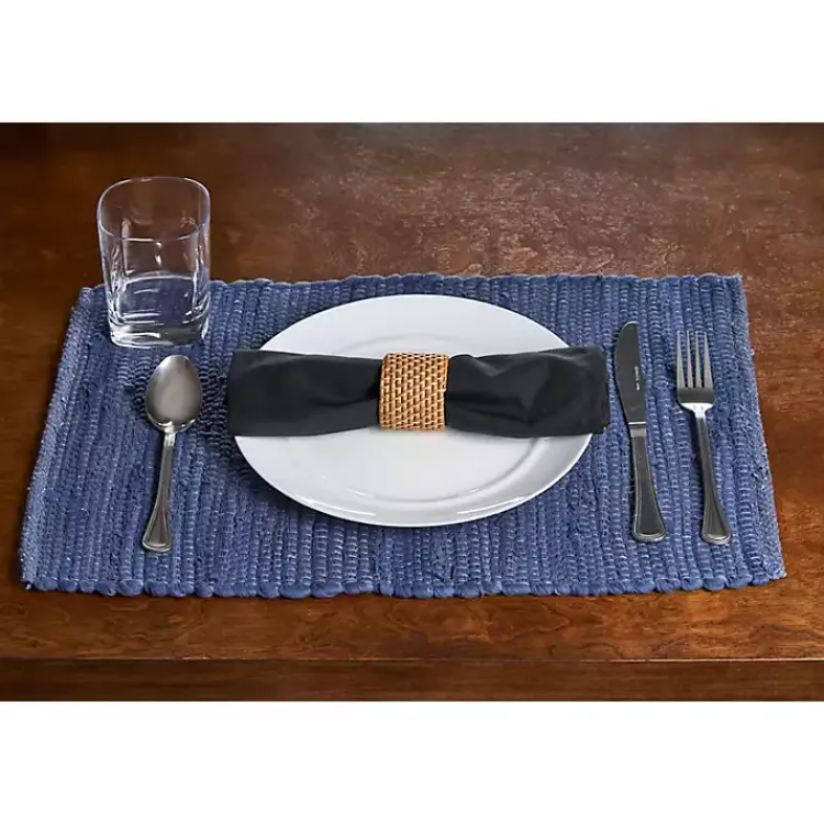 Table Linens-Kirklands Home Casual Woven Placemats, Set of 4 Blue