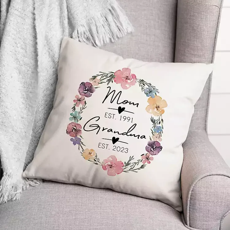 Outdoor Cushions & Pillows-Kirklands Home Personalized Mother's Day Dates Outdoor Pillow