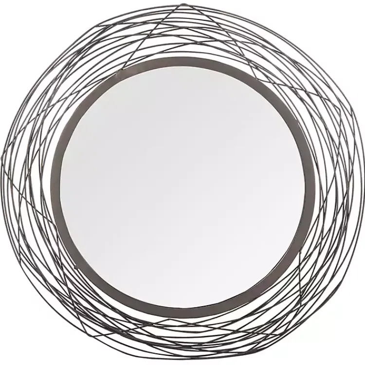 Decorative Mirrors-Kirklands Home Nixie Black Wire Wall Mirror