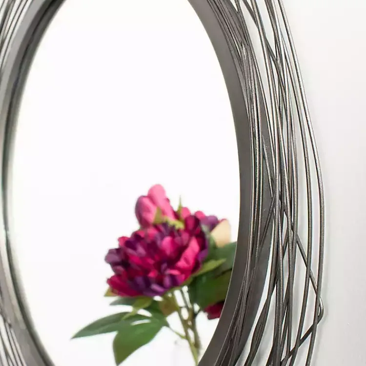 Decorative Mirrors-Kirklands Home Nixie Black Wire Wall Mirror