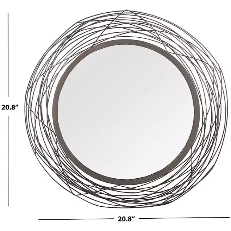 Decorative Mirrors-Kirklands Home Nixie Black Wire Wall Mirror