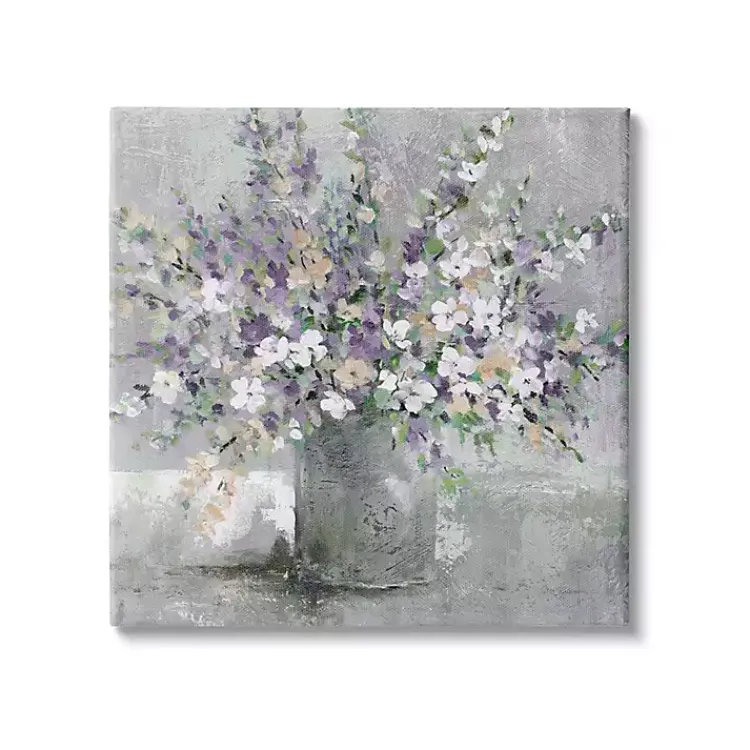 Canvas Art-Kirklands Home Blossoming Aster Bouquet Canvas Print, 24x24 in. Gray