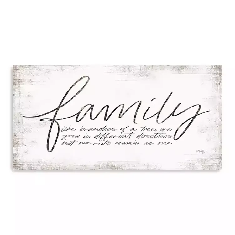 Wall Quotes & Signs-Kirklands Home Family Branches Canvas Art Print, 60x30 in. White