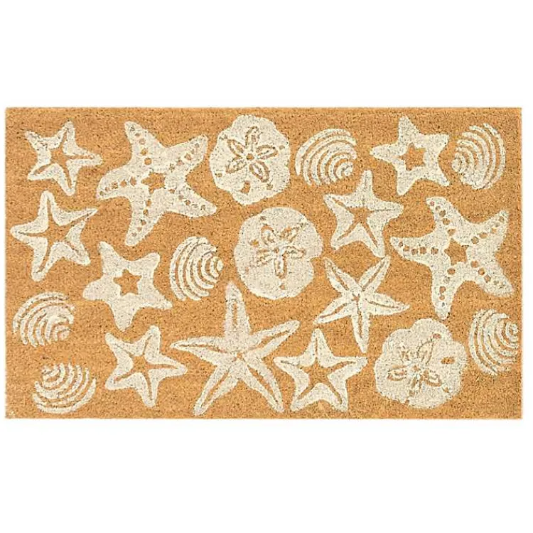 Doormats-Kirklands Home Starfish and Sand Dollars Coir Doormat