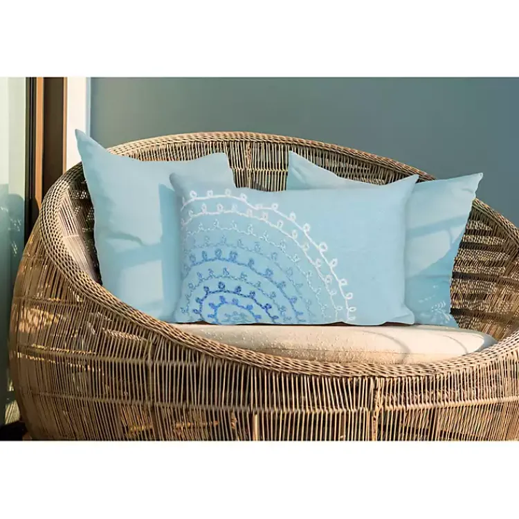 Outdoor Cushions & Pillows-Kirklands Home Lamontage Swirl Outdoor Lumbar Pillow Blue