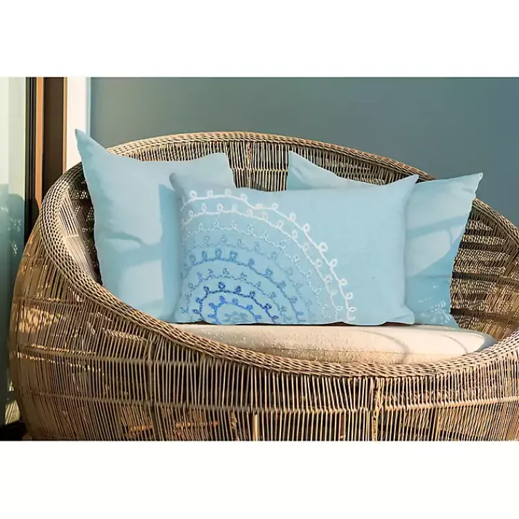 Outdoor Cushions & Pillows-Kirklands Home Lamontage Swirl Outdoor Throw Pillow Blue