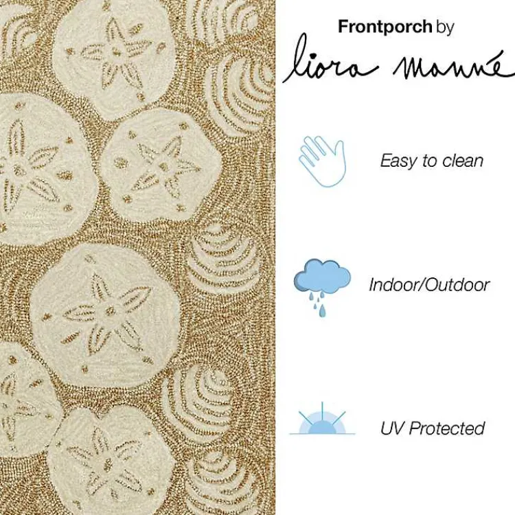 Outdoor Rugs-Kirklands Home Natural Sand Dollar Outdoor Accent Rug