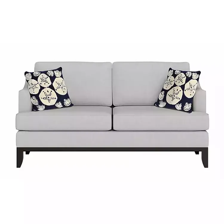 Outdoor Cushions & Pillows-Kirklands Home Handhooked Navy Sand Dollar Outdoor Throw Pillow