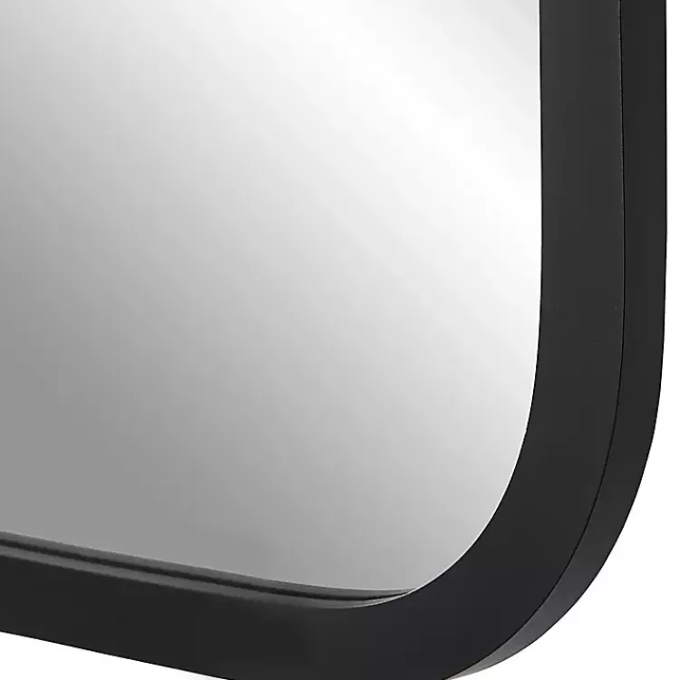 Framed Mirrors-Kirklands Home Matte Black Rectangular Wall Mirror