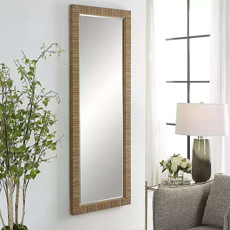Decorative Mirrors-Kirklands Home Natural Coastal Full-Length Wall Mirror