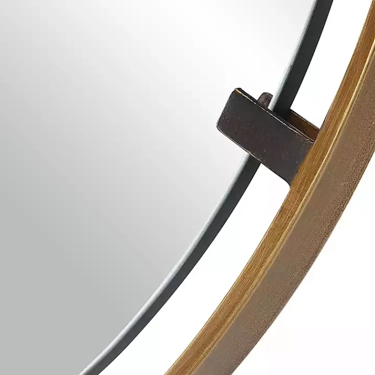 Decorative Mirrors-Kirklands Home Gold Suspended Round Wall Mirror